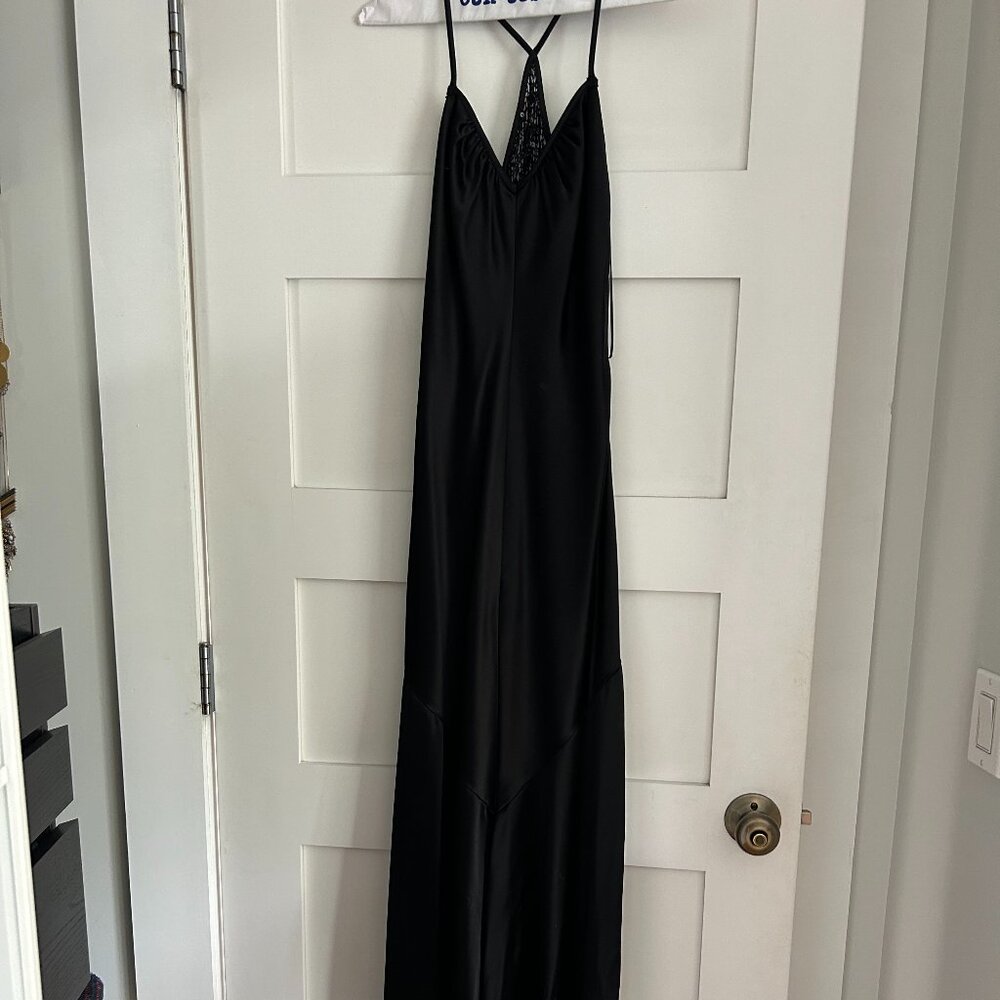 Black Vintage Satin Gown - Wedding or Prom